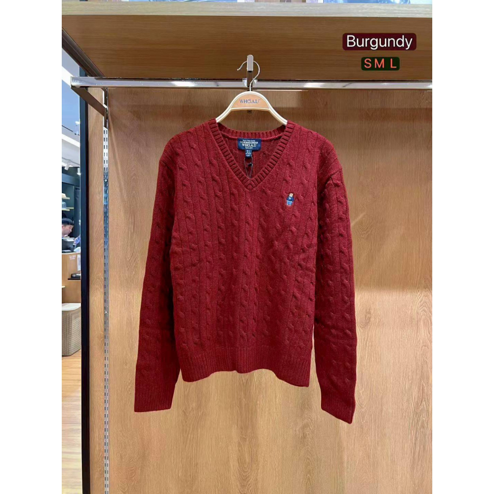 [預購 每周日中午 12:00收單] 2025 韓國  WHO.A.U V領針織上衣-細節圖3