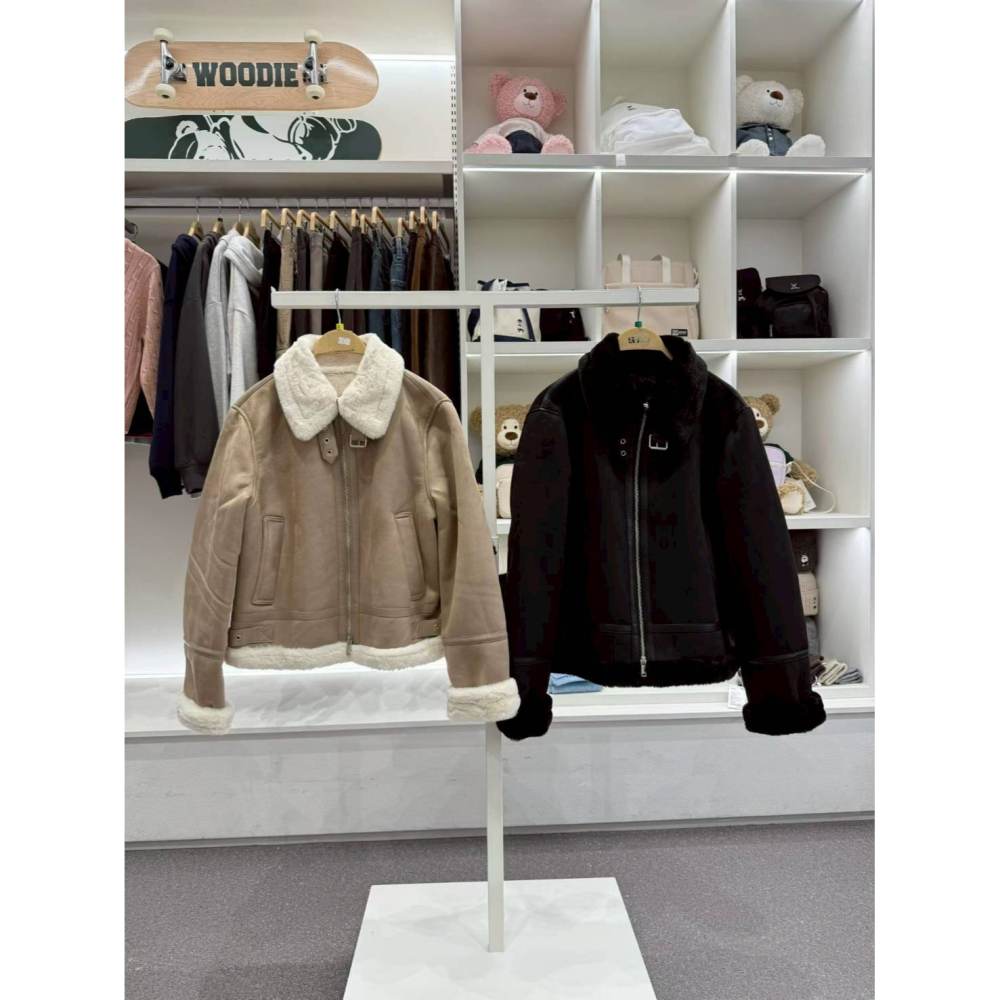 [預購 每周日中午 12:00收單] 2025 韓國秋冬外套 SPAO 毛絨領皮革外套-細節圖6