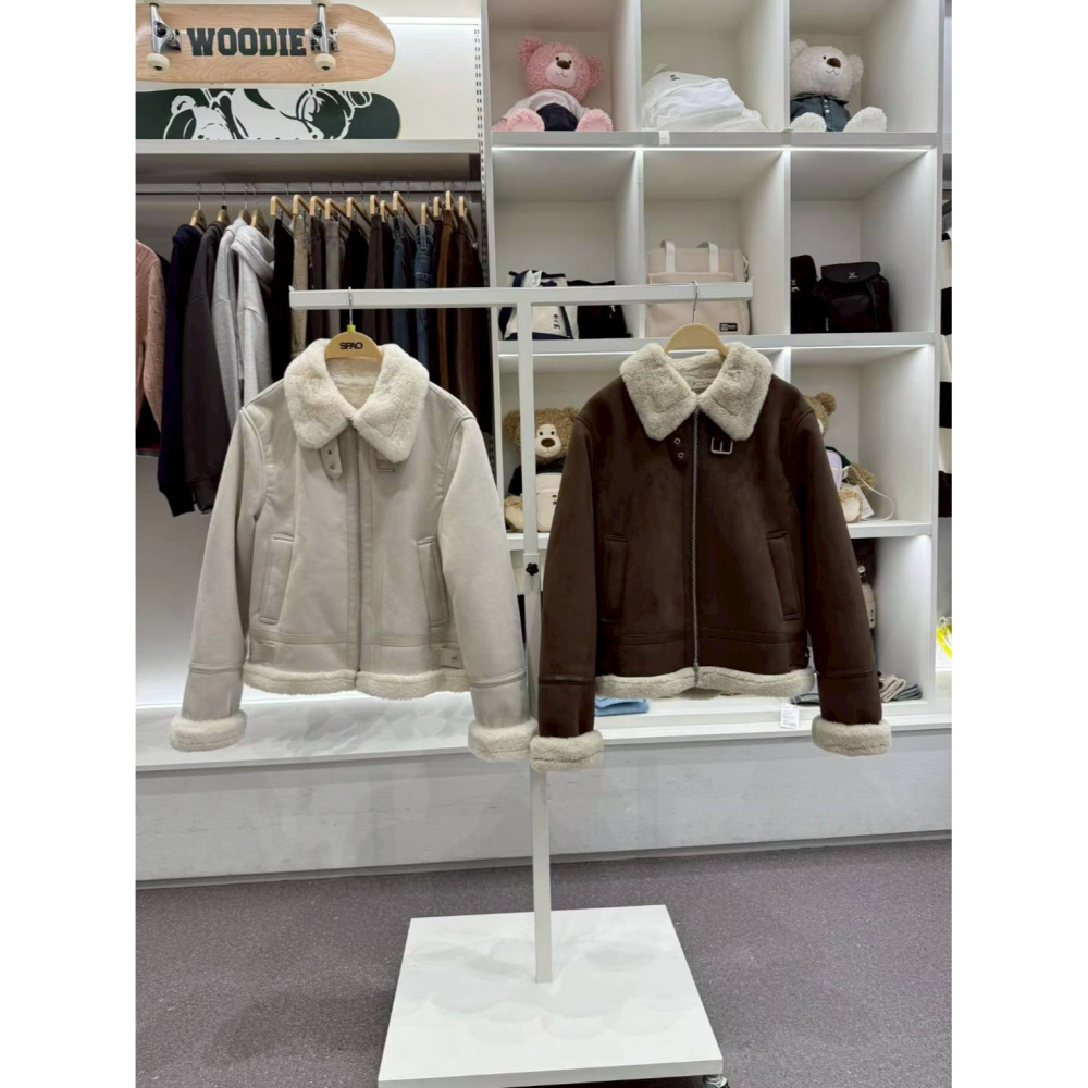 [預購 每周日中午 12:00收單] 2025 韓國秋冬外套 SPAO 毛絨領皮革外套-細節圖7
