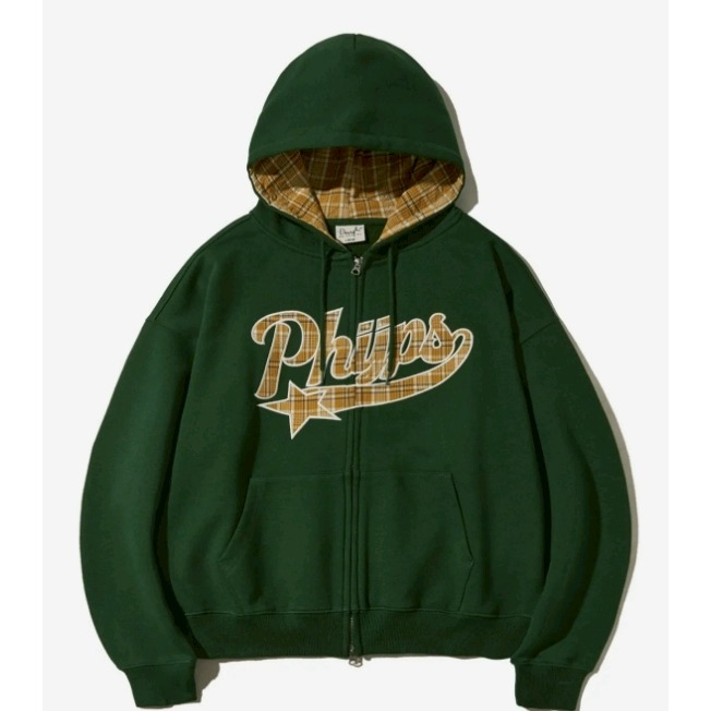 [韓國打折i[預購 每周日中午 12:00 收單] 2025 韓國 秋冬外套 PHYPS 中性款格紋LOGO連帽外套-規格圖9