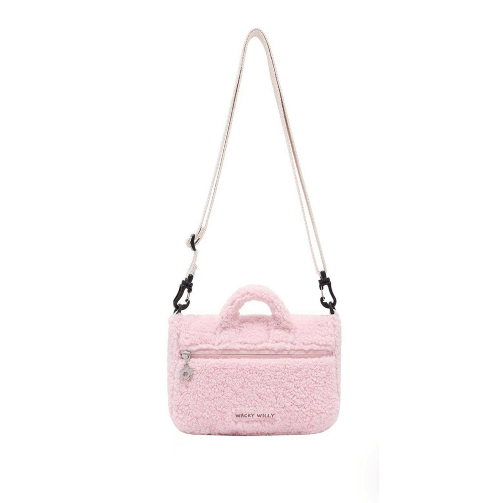 [預購 每周日中午 12:00收單] 2025 韓國 WACKY WILLY  泰迪熊毛肩背包-細節圖5