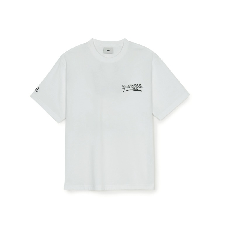 [韓國打折ing][預購 每周日中午 12:00收單] 2025 韓國 MLB 紐約洋基隊基本款街頭標誌修身短袖上衣-細節圖2