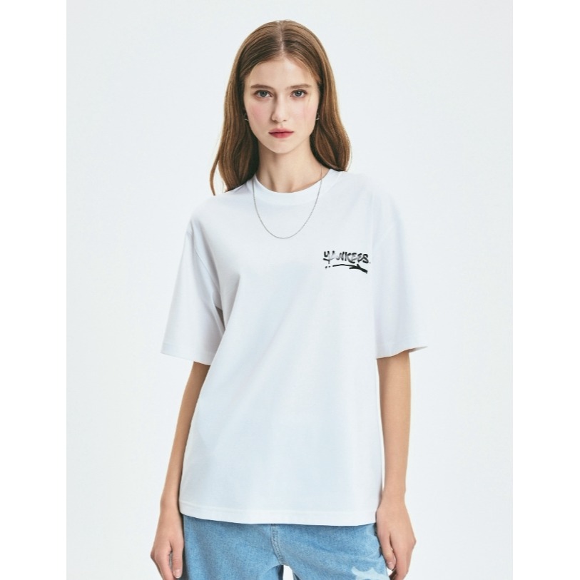 [韓國打折ing][預購 每周日中午 12:00收單] 2025 韓國 MLB 紐約洋基隊基本款街頭標誌修身短袖上衣-細節圖4