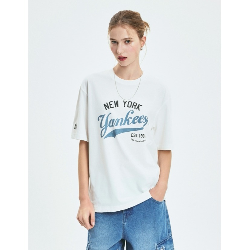 [韓國打折ing][預購 每周日中午 12:00收單] 2025 韓國 MLB復古圖案修身短袖上衣-細節圖3