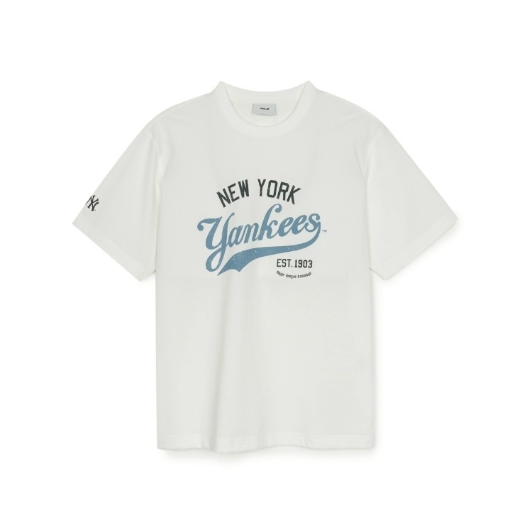 [韓國打折ing][預購 每周日中午 12:00收單] 2025 韓國 MLB復古圖案修身短袖上衣-細節圖4