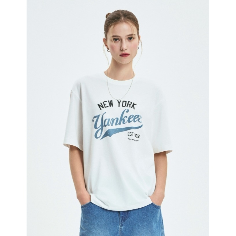 [韓國打折ing][預購 每周日中午 12:00收單] 2025 韓國 MLB復古圖案修身短袖上衣-細節圖6