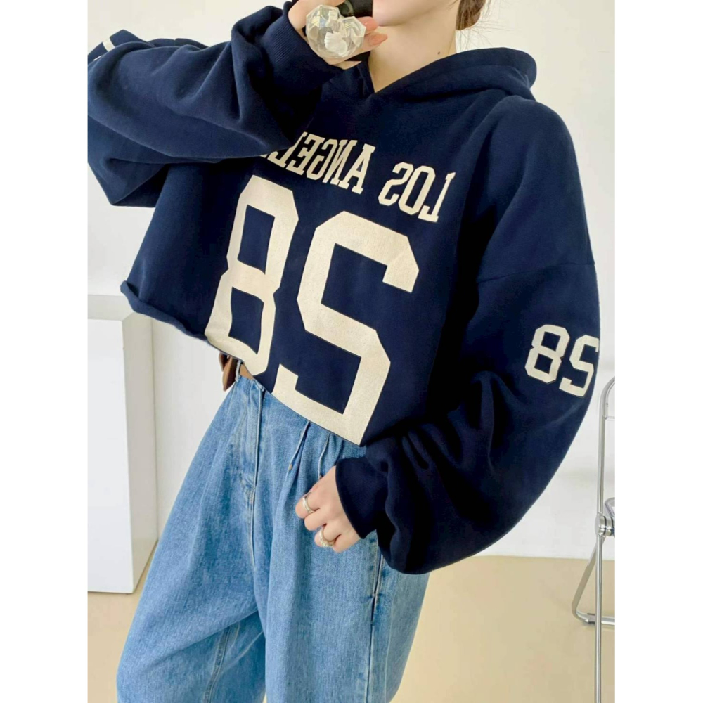 [預購 每周日中午 12:00收單] 2025 韓國 秋冬女裝  內刷毛短連帽上衣-細節圖2