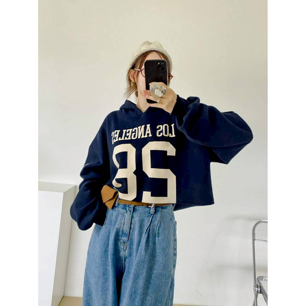 [預購 每周日中午 12:00收單] 2025 韓國 秋冬女裝  內刷毛短連帽上衣-細節圖5