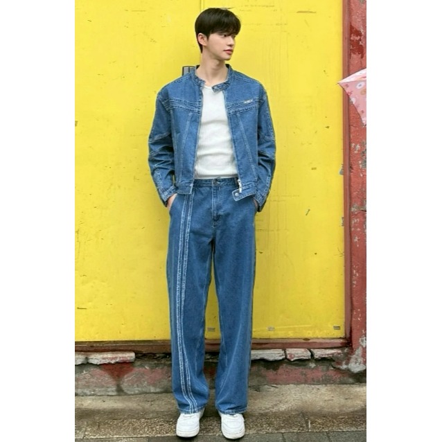 [韓國打折ing][預購 每周日中午 12:00收單] 2025 韓國 NERDY 帥氣飛行款牛仔外套-細節圖2