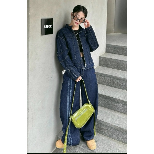 [韓國打折ing][預購 每周日中午 12:00收單] 2025 韓國 NERDY 帥氣飛行款牛仔外套-細節圖7