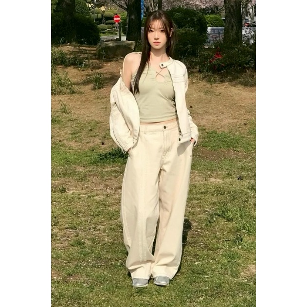 [韓國打折ing][預購 每周日中午 12:00收單] 2025 韓國 NERDY 帥氣飛行款牛仔外套-細節圖8