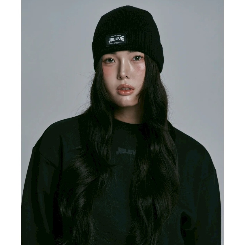 {預購 每周日中午 12:00收單] 2025 韓國  JELEVE LOGO針織毛帽-細節圖2