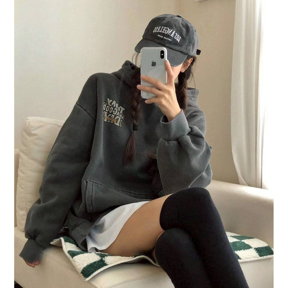 [預購 每周日中午 12:00收單] 2025  韓國 塗鴉POP字內刷毛連帽上衣 中性款-細節圖6
