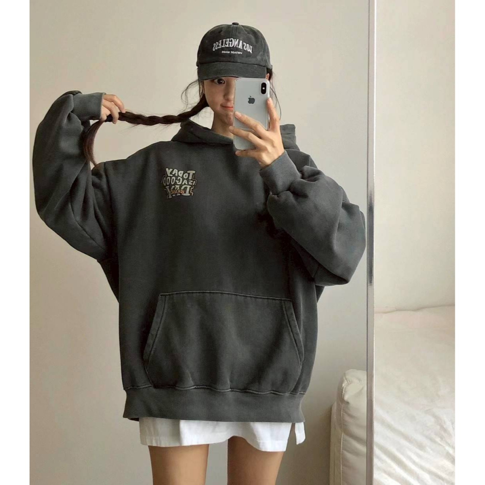[預購 每周日中午 12:00收單] 2025  韓國 塗鴉POP字內刷毛連帽上衣 中性款-細節圖7