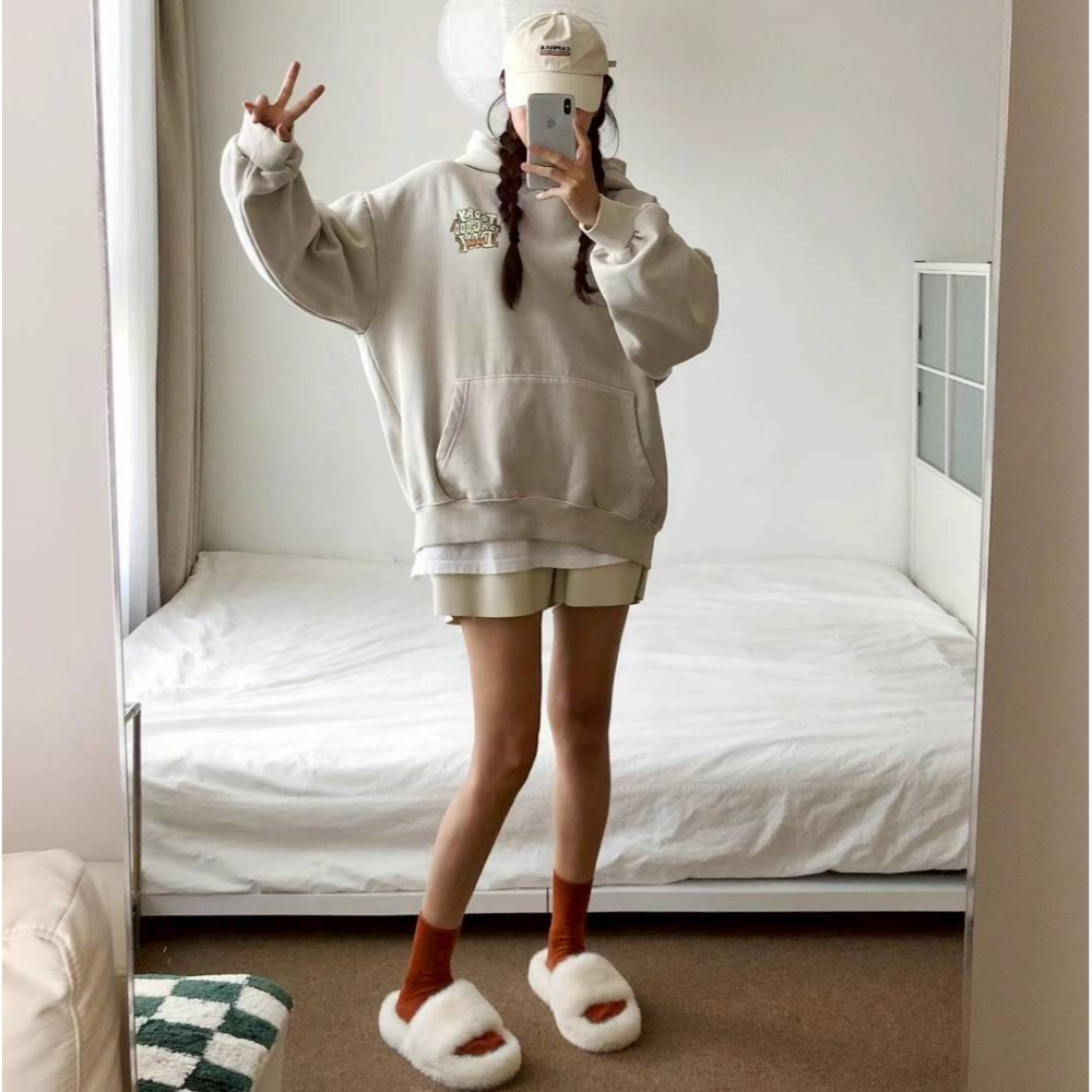 [預購 每周日中午 12:00收單] 2025  韓國 塗鴉POP字內刷毛連帽上衣 中性款-細節圖9