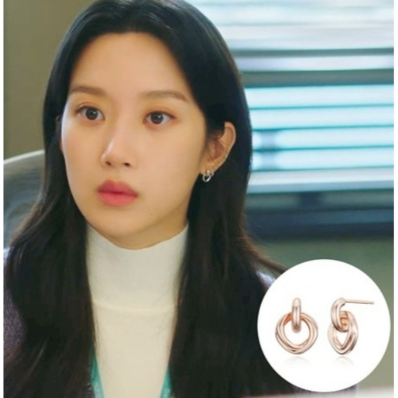 [預購 每周日中午 12:00收單 ] 2025韓國 時尚配件 海秀兒   文佳映配戴  925純銀扭結耳環-細節圖4