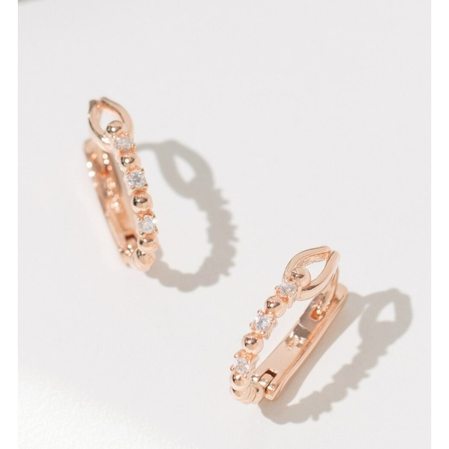 [預購 每周日中午 12:00收單] 2025 韓國時尚配件 海秀兒   文佳映配戴  925純銀水鑽耳環-細節圖2