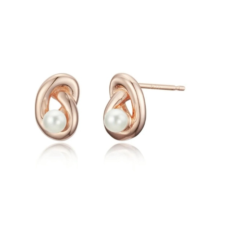 [預購 每周日中午 12:00收單] 2025 韓國 時尚配件 海秀兒   文佳映配戴  925純銀扭結3mm珍珠耳環-細節圖3