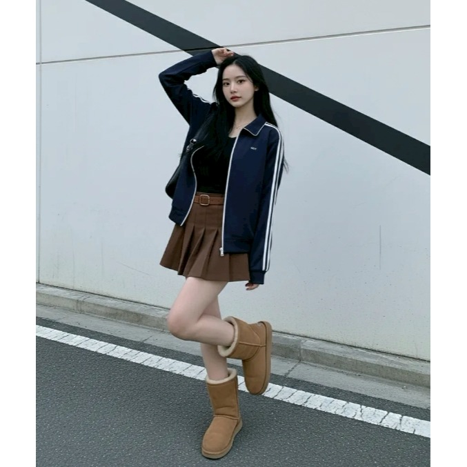 [韓國]12月分活動款] [預購 每周日中午 12:00收單] 2025 韓國 NERDY 復古線條外套(黑 深藍 白)-細節圖5