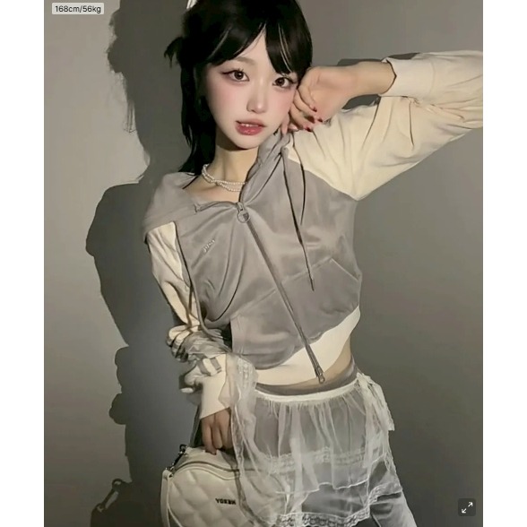 [韓國12月分活動款] [預購 每周日中午 12:00收單] 2025 韓國 NERDY  女款絲絨布連帽短外套-細節圖7