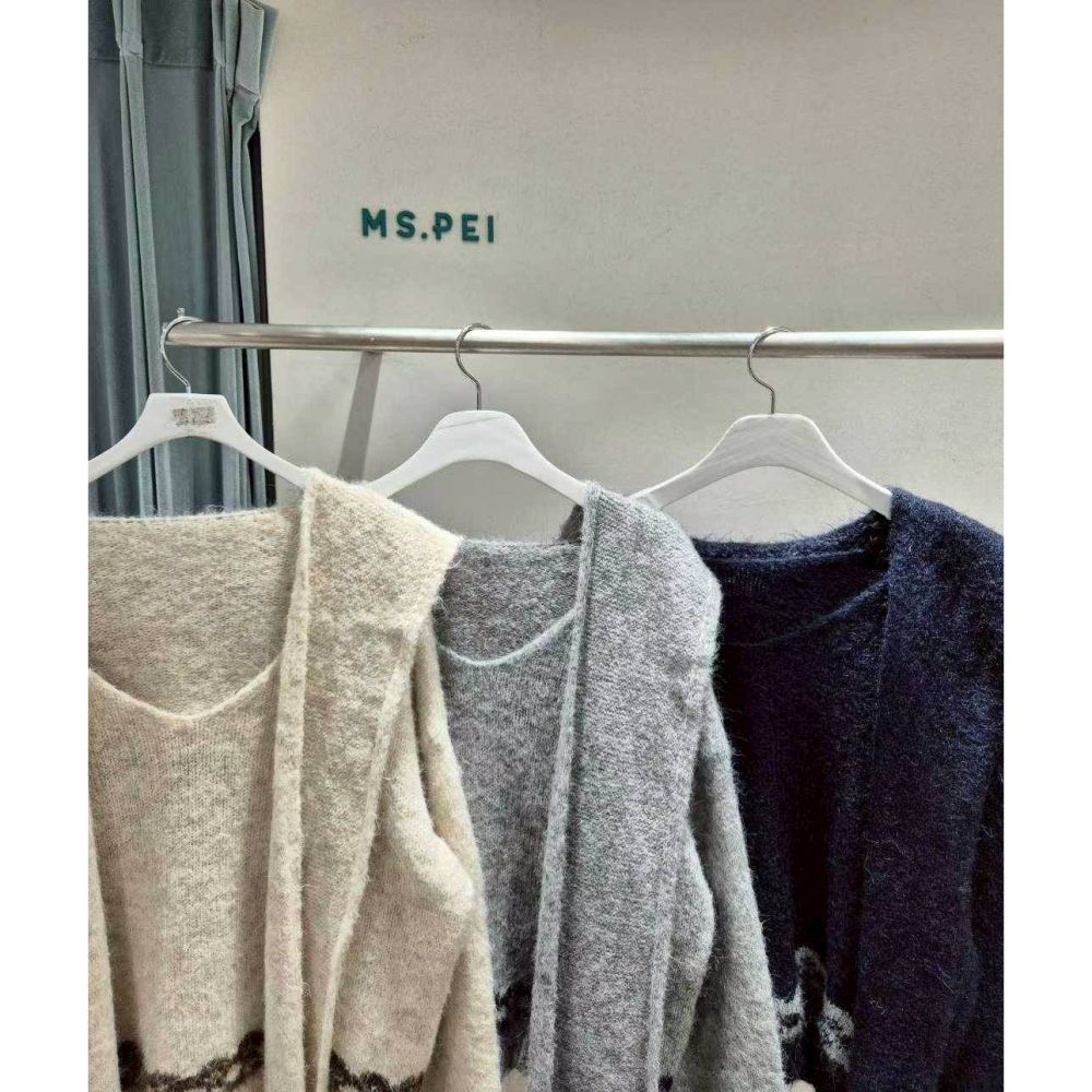 [預購 每周日中午 12:00收單] 2025 韓國 秋冬女裝 蝴蝶結披肩+V領針織上衣-細節圖3