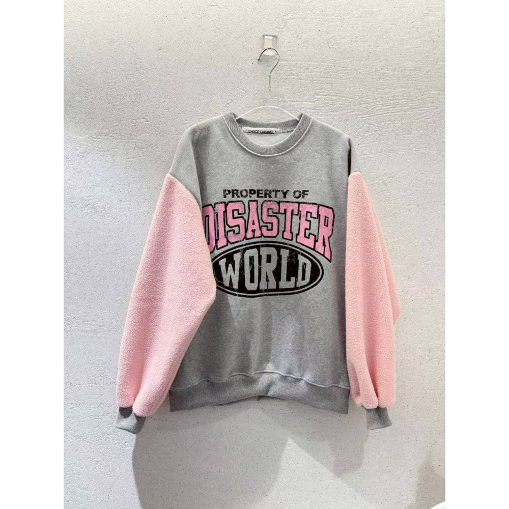 [預購 每周日中午 12:00收單] 2025 韓國 秋冬女裝 撞色拼接內刷毛上衣-細節圖4