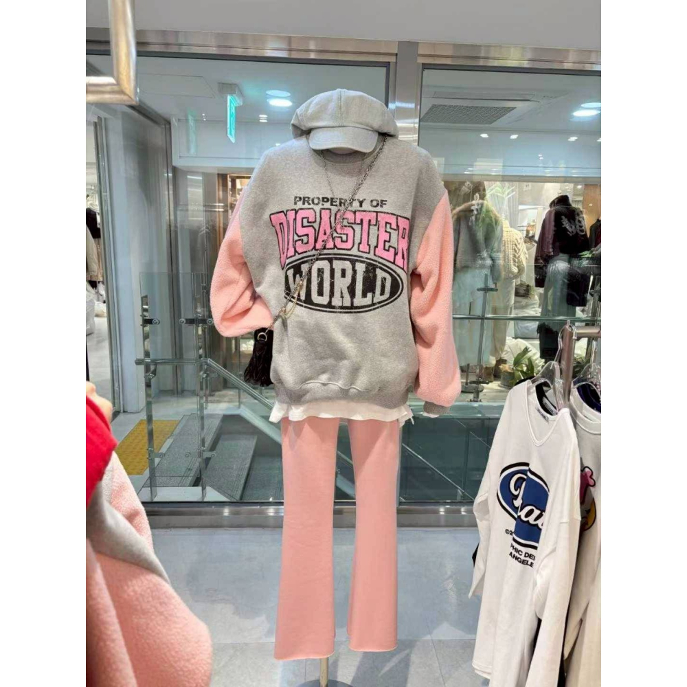 [預購 每周日中午 12:00收單] 2025 韓國 秋冬女裝 撞色拼接內刷毛上衣-細節圖6