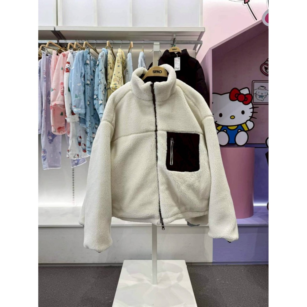 [預購 每周日中午 12:00收單] 2025 韓國 SPAO 雙面穿口袋刷毛外套 女款-細節圖6