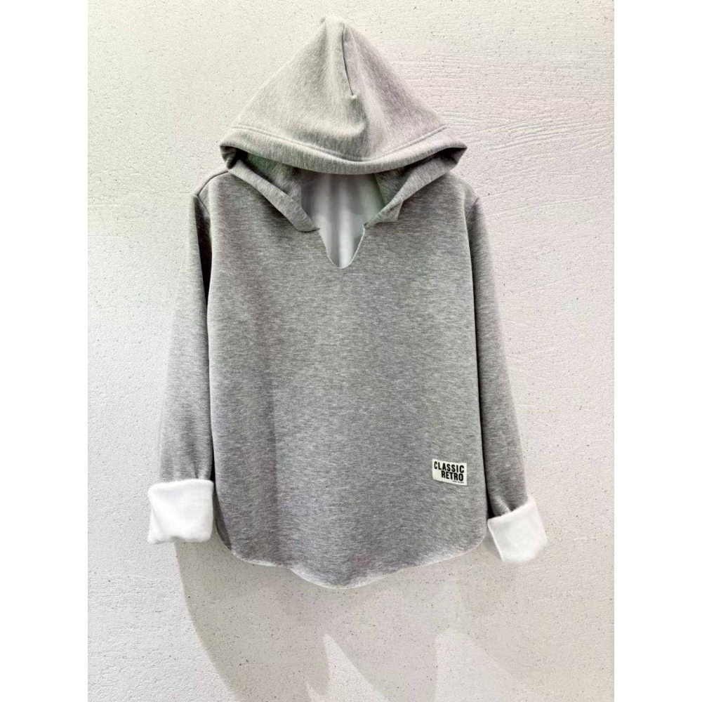 [預購 每周日中午 12:00收單] 2025 韓國 秋冬女裝 水貂毛內裡連帽上衣-細節圖4