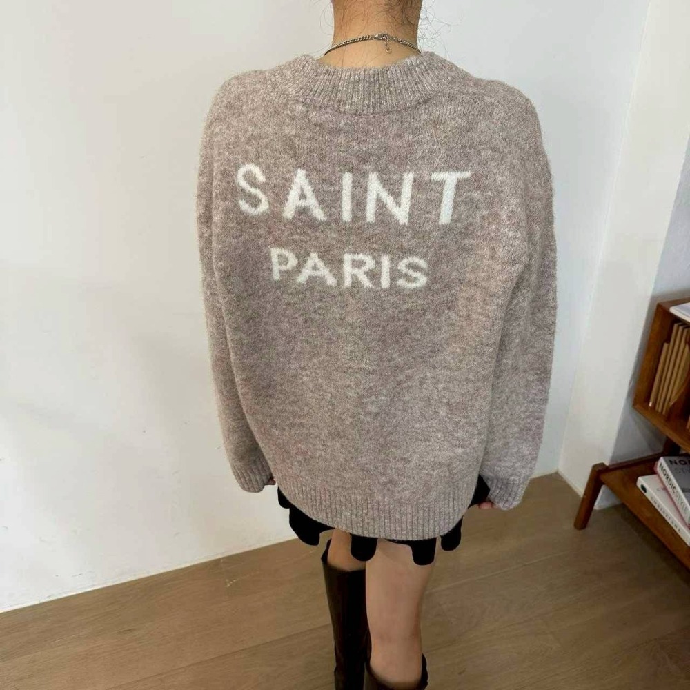 [預購 每周日中午 12:00收單] 2025 韓國 秋冬女裝 8 MABLE家 羊毛英文字樣 開襟上衣-細節圖4