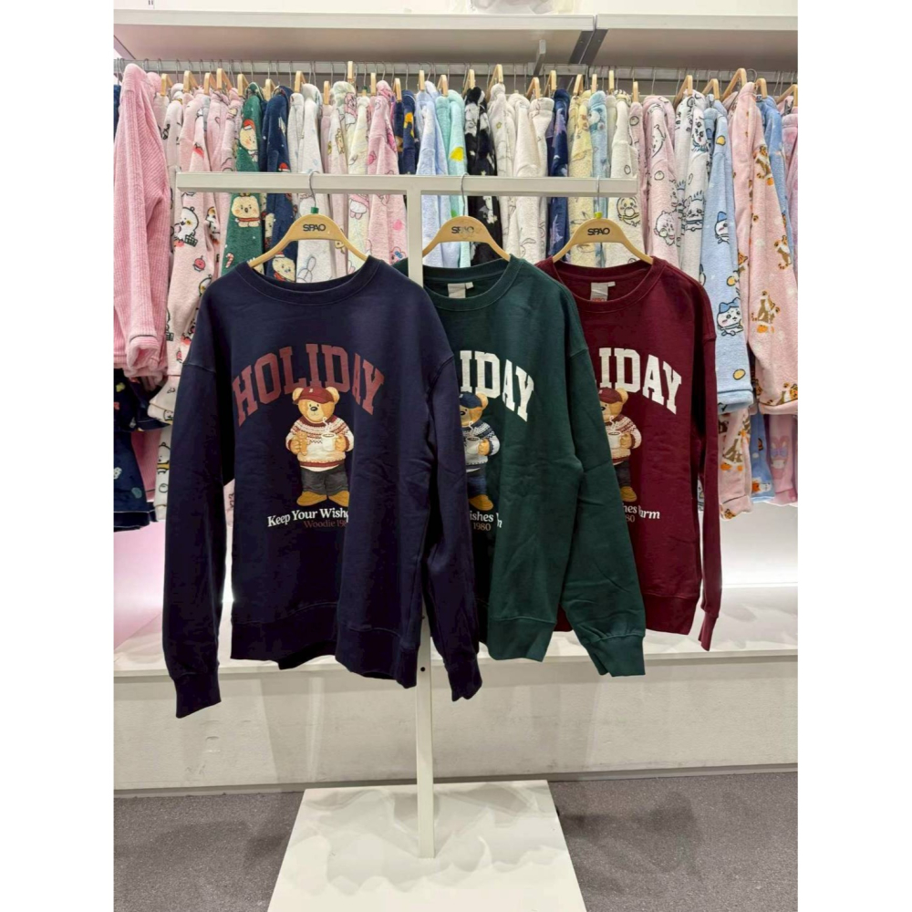 [預購 每周日中午 12:00收單] 2025 韓國 秋冬女裝 SPAO 小熊內刷毛上衣-細節圖4