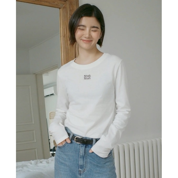[韓國優惠ing][預購 每周日中午 12:00收單] 2025 韓國 秋冬女裝 MUAHMUAH 小LOGO百搭上衣-規格圖6