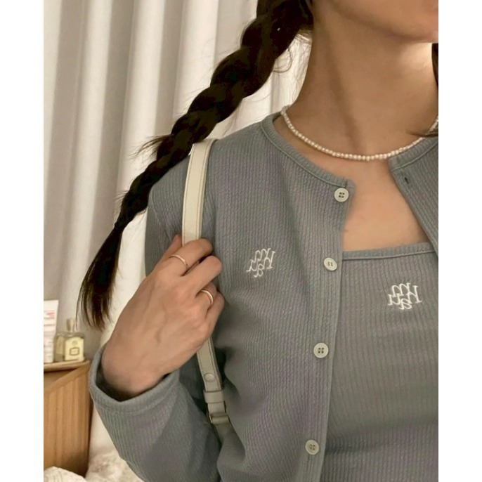 [韓國優惠ing][預購 每周日中午 12:00收單] 2025 韓國   MUAHMUAH LOGO刺繡開襟上衣+背心-規格圖9