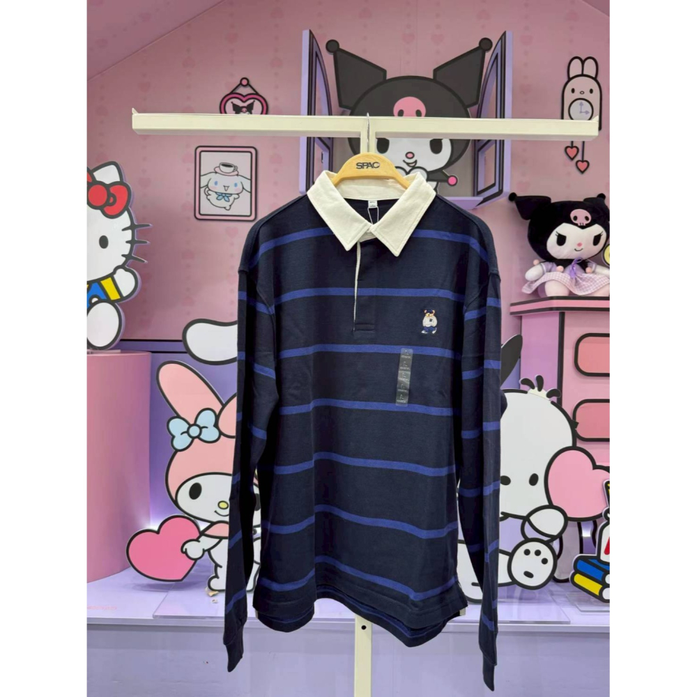 [預購 每周日中午 12:00收單] 2025 韓國 SPAO熊熊條紋POLO領上衣-細節圖2