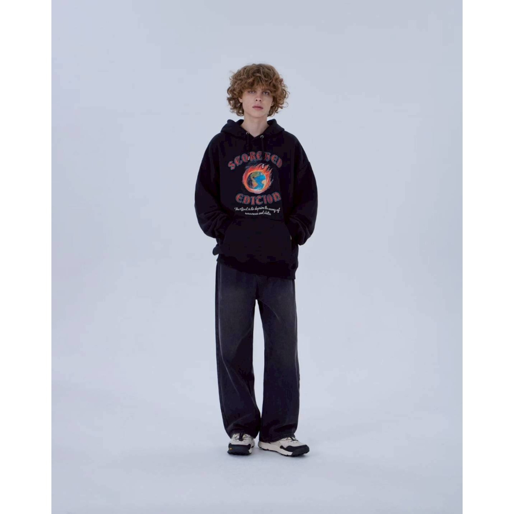 [韓國打折ing][預購 每周日中午 12:00收單] 2025 韓國潮牌DYSFUNCT  火燒地球連帽上衣 男女可穿-細節圖4