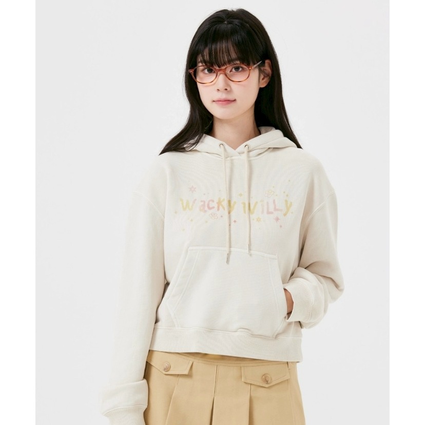 [閃購!!韓國打折ing][2025.12.21 中午 12:00收單] WACKY WILLY LOGO短連帽上衣-細節圖2
