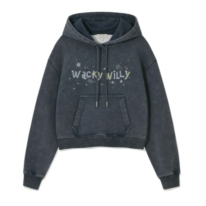 [閃購!!韓國打折ing][2025.12.21 中午 12:00收單] WACKY WILLY LOGO短連帽上衣-細節圖3