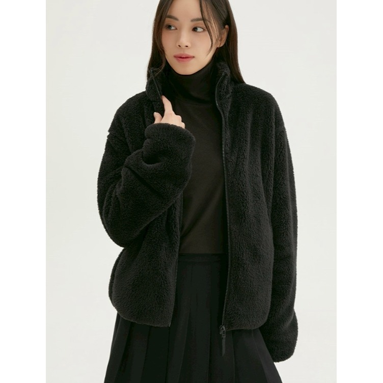 [預購 每周日中午 12:00 收單] 2025 韓國  SPAO 絨毛立領外套 (男女皆可)-細節圖4