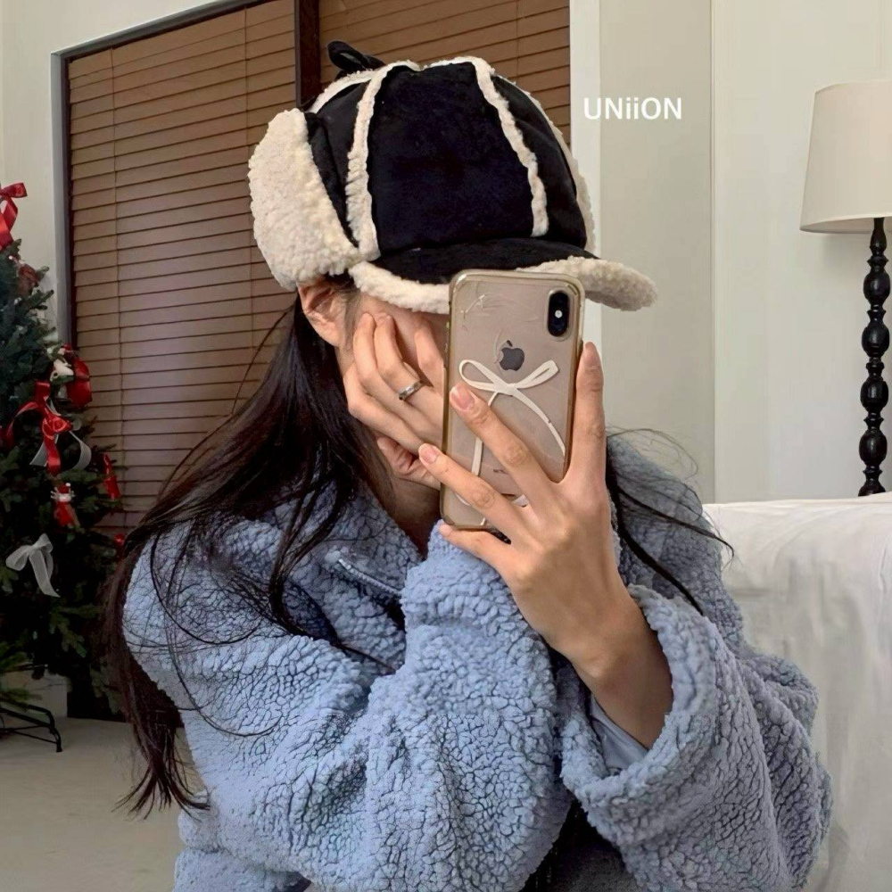 [預購 每周日中午 12:00收單] 2025 韓國  秋冬時尚配件 野馬綁帶護耳帽-細節圖2