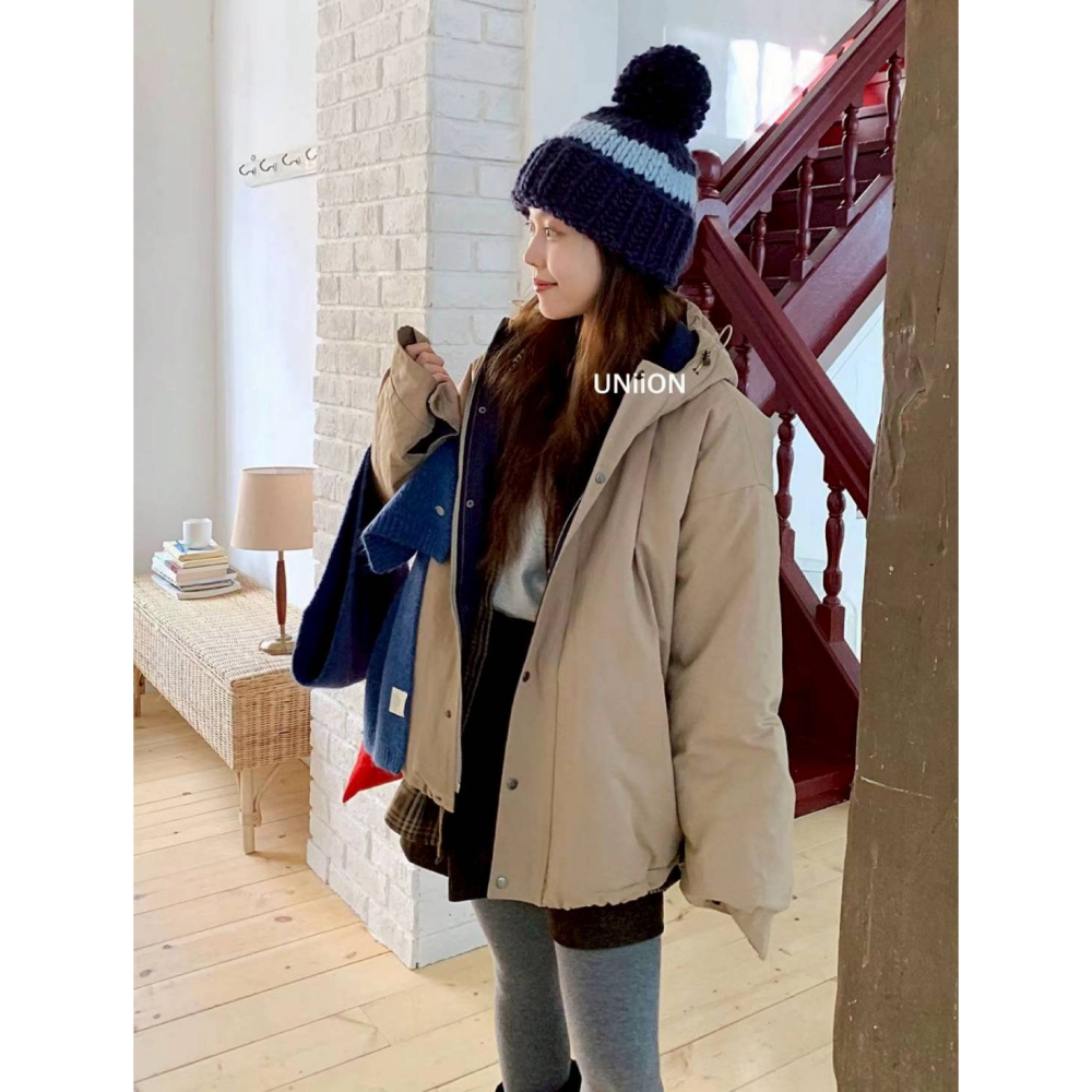 [預購 每周日中午 12:00收單] 2025 韓國 秋冬時尚配件   線條毛球針織羊毛帽-細節圖2