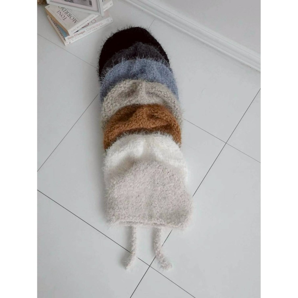 [預購 每周日中午 12:00收單 ] 2025 韓國 秋冬時尚配件 毛茸茸針織帽-細節圖3