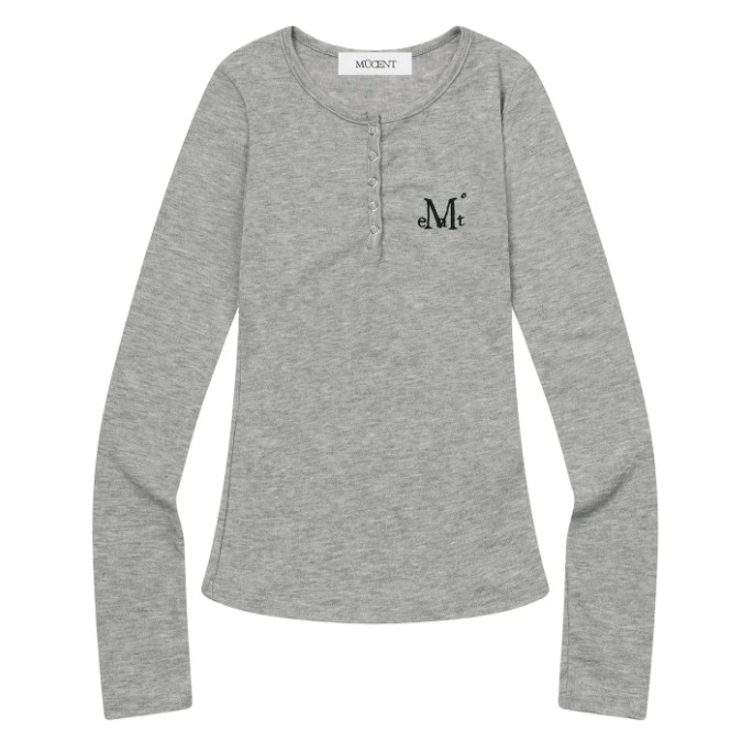 [預購 每周日中午 12:00收單] 2025 韓國 秋冬女裝   MUCENT 半開領  logo上衣-細節圖6