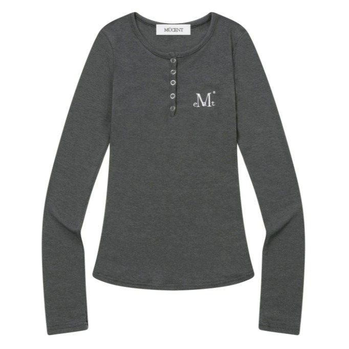 [預購 每周日中午 12:00收單] 2025 韓國 秋冬女裝   MUCENT 半開領  logo上衣-細節圖7