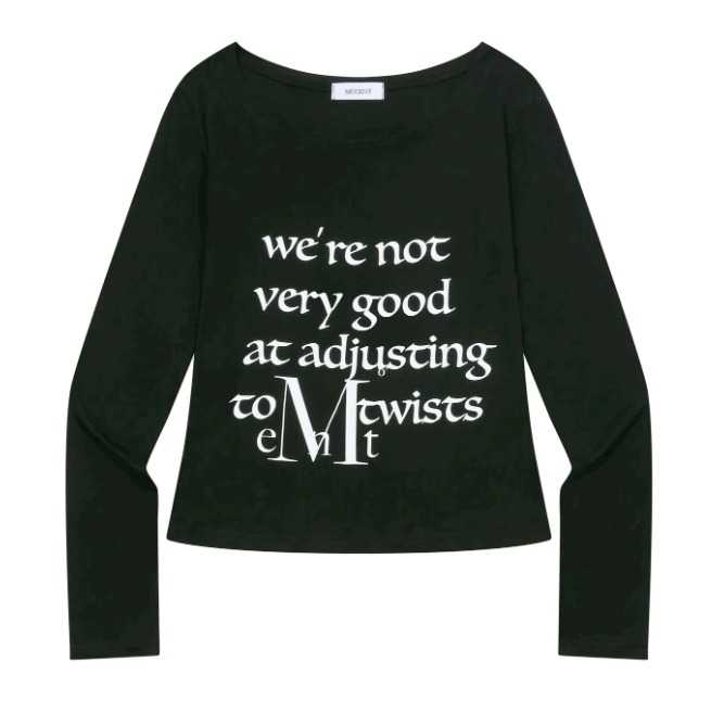 [預購 每周日中午 12:00收單] 2025 韓國 秋冬女裝  MUCENT 船型領英文上衣-細節圖3