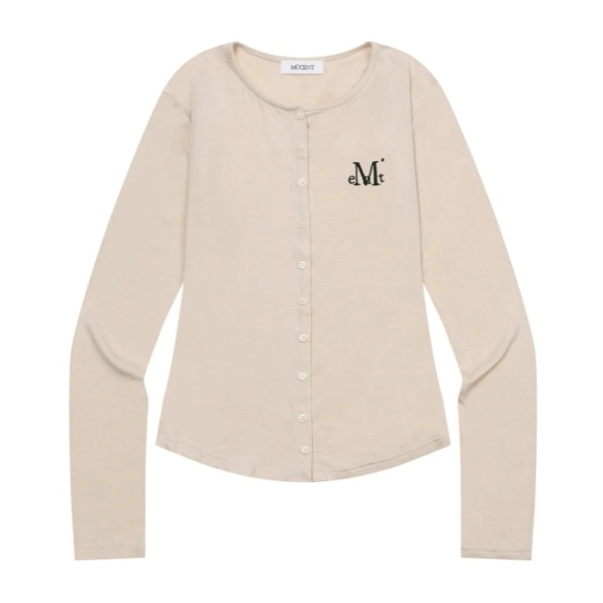 [預購 每周日中午 12:00收單] 2025 韓國 秋冬女裝  MUCENT LOGO開襟上衣-細節圖8