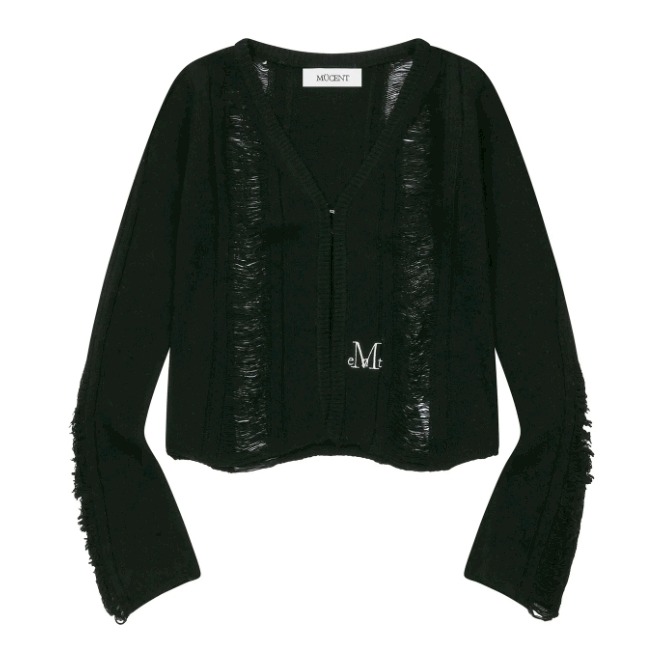 [預購 每周日中午 12:00收單] 2025 秋冬女裝  MUCENT 抓破開襟上衣-細節圖2