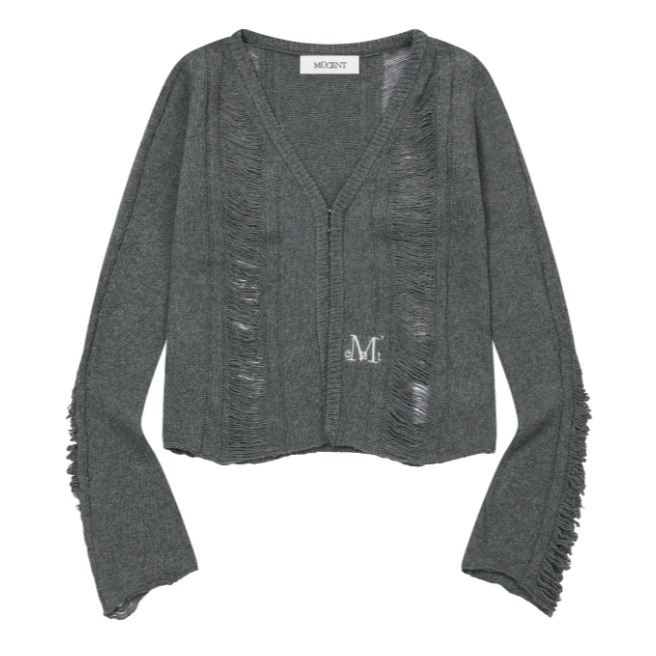 [預購 每周日中午 12:00收單] 2025 秋冬女裝  MUCENT 抓破開襟上衣-細節圖3