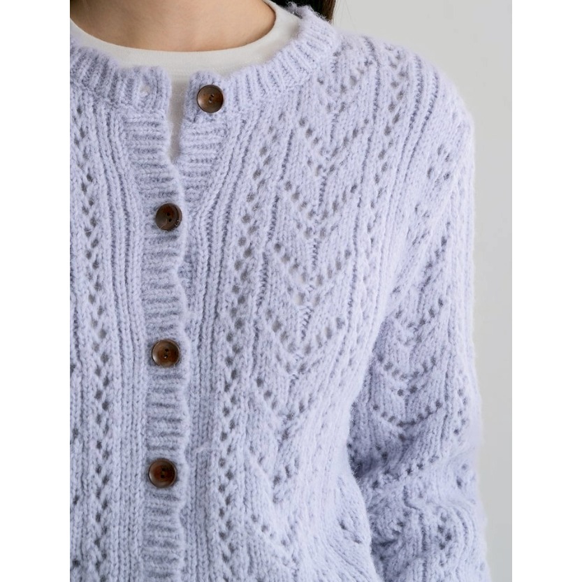 [韓國季末打折款][預購 每周日中午 12:00收單] 2025 韓國 8 SECONDS  鏤空開襟針織上衣-細節圖4