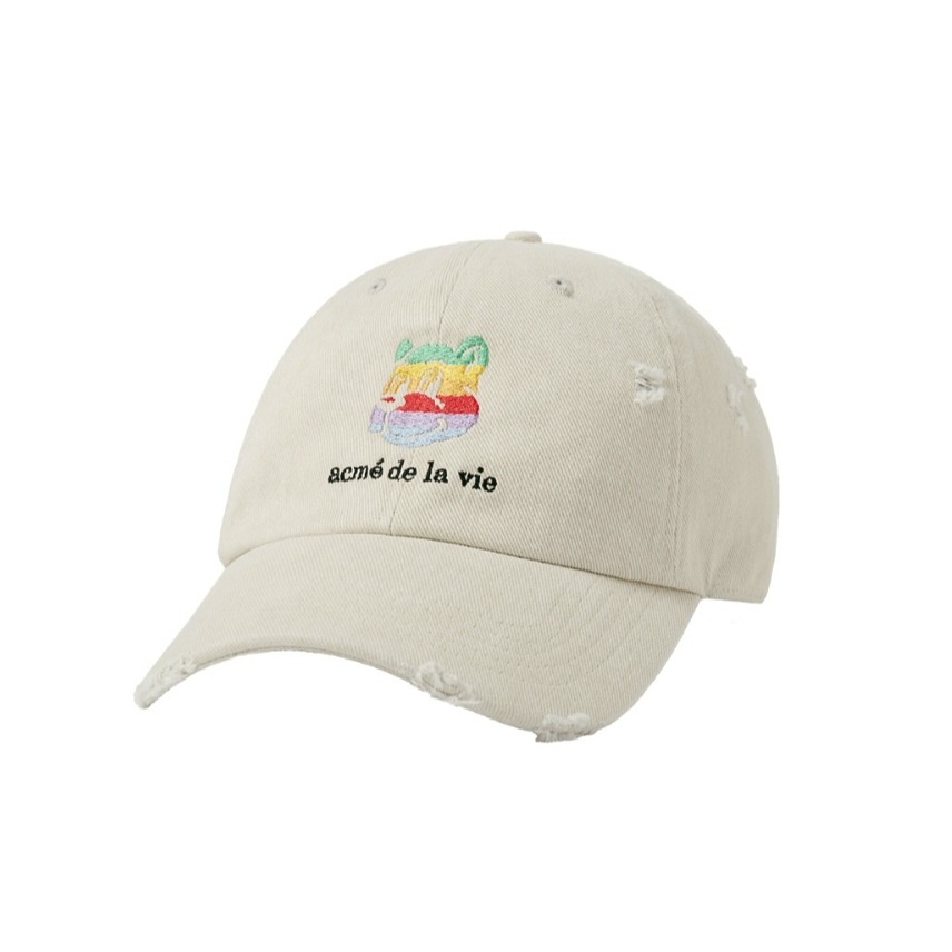 [韓國季末出清款][預購 每周日中午 12:00收單]  2025韓國 ADLV 彩虹刺繡小熊棒球帽-規格圖7