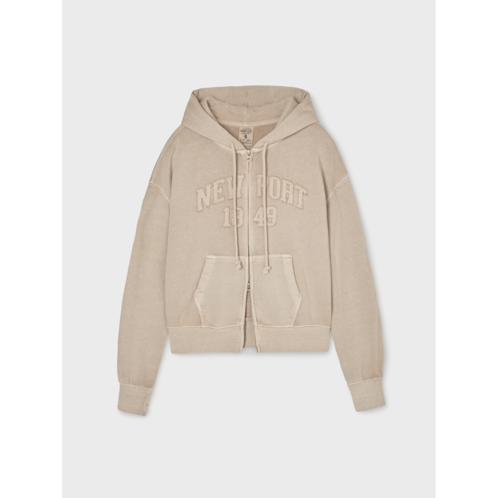 [韓國限時打折ing][預購 每周日中午 12:00收單] 2026 韓國 WHO.A.U 女款 水洗貼布連帽外套-細節圖5